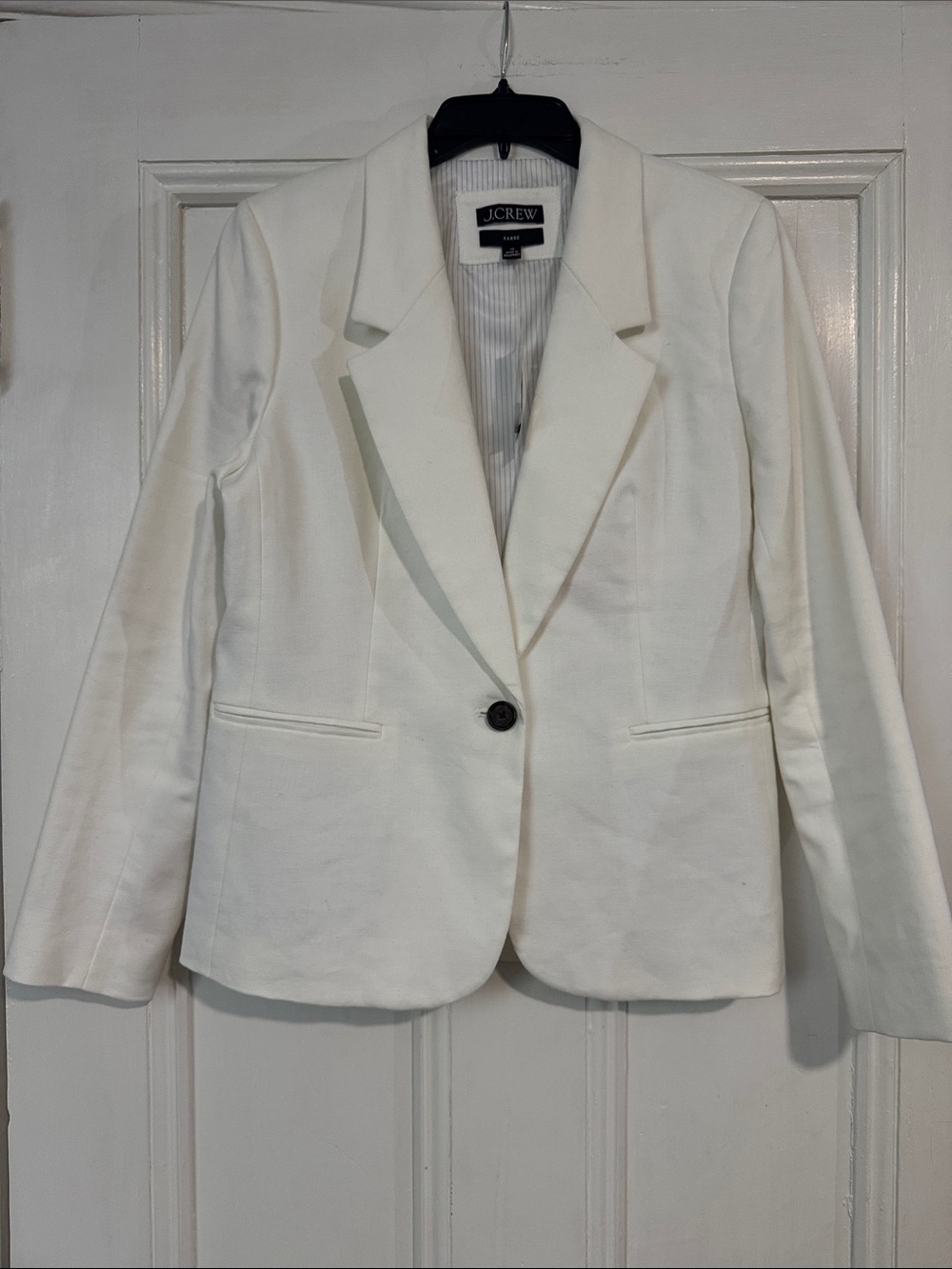 NWT J. Crew Women's White Stretch Linen Parke Blazer